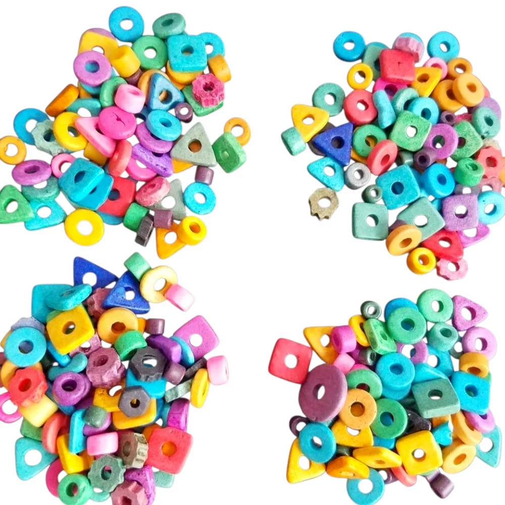 240 Greek Ceramic BEADS Mixed Colors & Shapes NEW bundle set lot over 45g